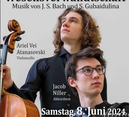 „Wesensverwandschaft“- Kammerkonzert mit Violoncello und Akkordeon am 8. Juni in Eberau
